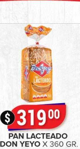 Supermercados Mayor Pan lacteado don yeyo oferta