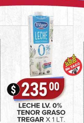 Supermercados Mayor Leche lv 0% tenor graso tregar oferta