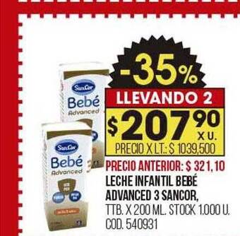Coto Leche infantil bebé advanced 3 sancor oferta