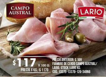 Coto Fiambre de cerdo campo austral lario oferta