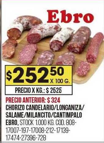 Coto Chorizo candelario longaniza salame milancito cantimpalo ebro oferta