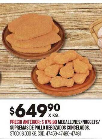 Coto Medallones nuggets supremas de pollo rebozados congelados oferta