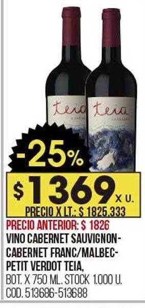 Coto Vino cabernet sauvignon cabernet franc malbec petit verdot teia oferta