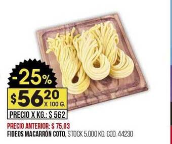 Coto Fideos macarrón coto oferta