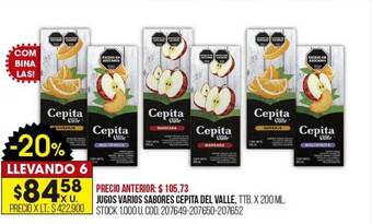 Coto Jugos varios sabores cepita del valle oferta