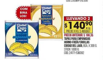 Coto Tapas para empanadas horno-freir criollas ciudad del lago oferta