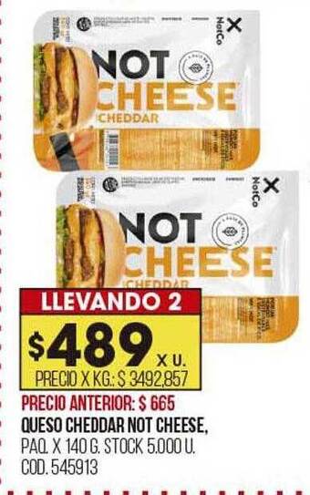 Coto Queso cheddar not cheese oferta