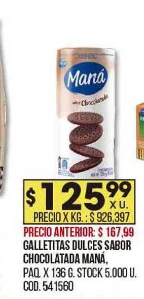 Coto Galletitas dulces sabor chocolatada maná oferta