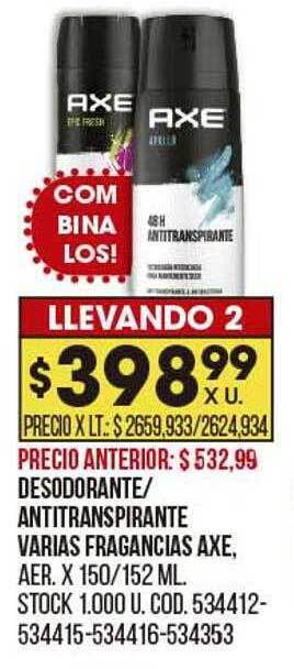 Coto Desodorante antitranspirante varias fragancias axe oferta
