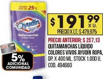 Coto Quitamanchas liquido colores vivos ayudin ropa oferta