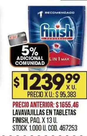 Coto Lavavajillas en tabletas finish oferta