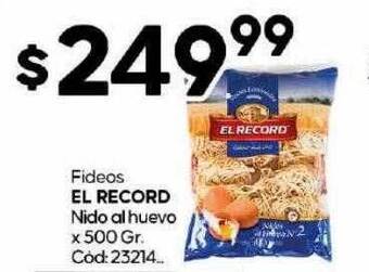 Diarco Fideos el record nido al huevo oferta