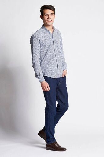 Macowens Camisa estampada blanca oferta