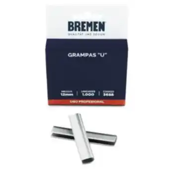 Pinturerías Martel Bremen grampa u 12mm x 1000 unididades oferta