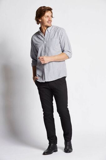 Macowens Pantalón de gabardina sport negro oferta