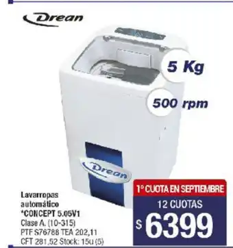 Lombardi Drean Lavarropas automático Concept 5,05V1 5kg 500 rpm oferta