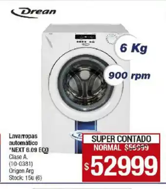 Drean Lavarropas automático Next 6.09 ECO 6 Kg 900 rpm
