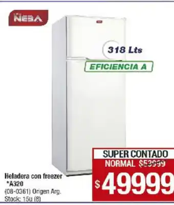 Neba Heladera con Freezer A320 318 Lts