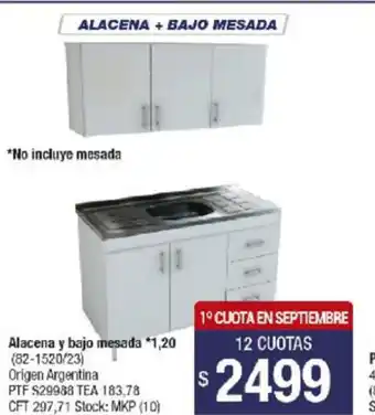 Lombardi Alacena y bajo mesada 1,20 oferta