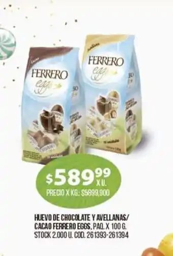 Coto Ferrero Eggs Huevo De Chocolate Y Avellanas/Cacao x 100g oferta