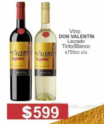 Borbotti Hipermercado Vino don valentín lacrado tinto blanco oferta