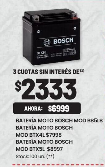 Walmart Batería moto bosch oferta