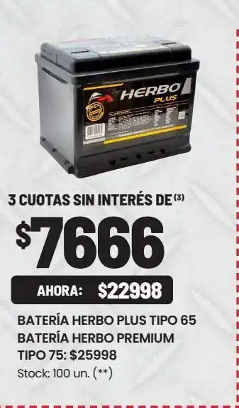 Walmart Batería herbo plus oferta