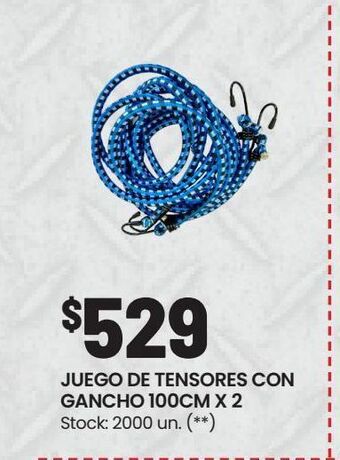 Walmart Juego de tensores con gancho 100cm x 2 oferta