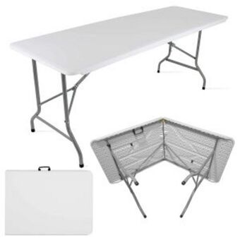 Frávega Mesa de camping 1.80 plegable valija de plástico oferta