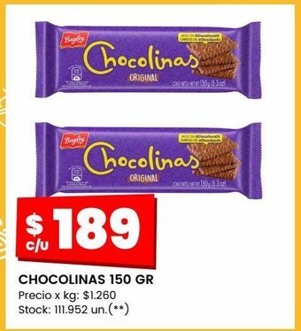 Changomas Chocolinas 150 gr oferta