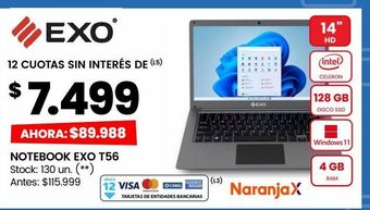 Changomas Notebook exo t56 oferta