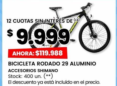 Changomas Bicicleta rodado 29 aluminio oferta