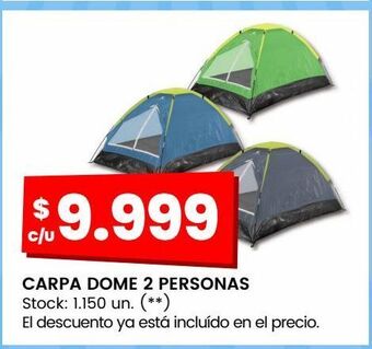 Changomas Carpa dome 2 personas oferta