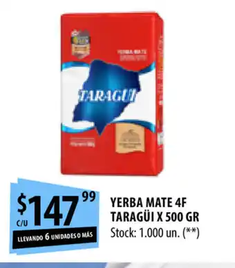 Punto Mayorista Yerba Mate 4F Taragui x 500 gr oferta