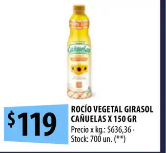 Punto Mayorista Rocío Vegetal Girasol Cañuelas x 150 gr oferta
