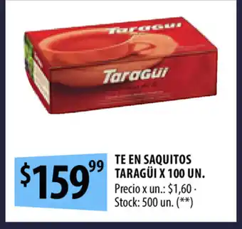 Punto Mayorista Te en Saquitos taragui x 100 un oferta