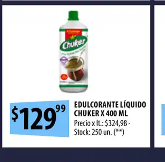 Punto Mayorista Edulcorante Líquido Chuker x 400 ml oferta