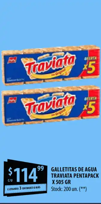 Punto Mayorista Galletitas De Agua Traviate Pentapack x 505 gr oferta