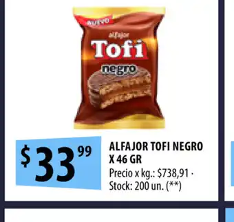 Punto Mayorista Alfajor Tofi Negro x 46 gr oferta