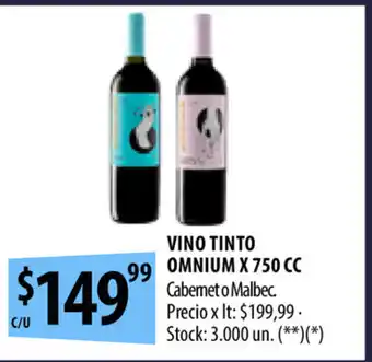 Punto Mayorista Vino Tinto Omnium x 750 cc oferta