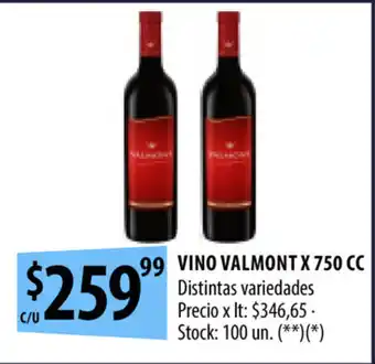 Punto Mayorista Vino Valmont x 750 cc oferta