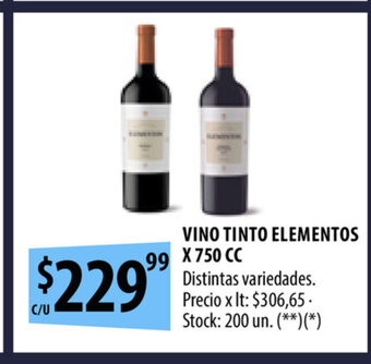 Punto Mayorista Vino Tinto Elementos x 750 cc oferta