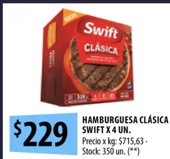 Punto Mayorista Hamburguesa Clásica Swift x 4 un oferta