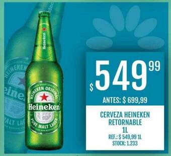Supermercados Todo Cervea heineken retornable 1l oferta