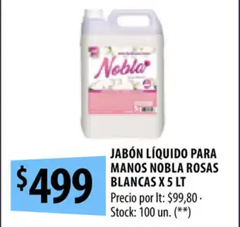 Punto Mayorista Jabón Líquido Para Manos Nobla Rosas Blancas x 5 lt oferta