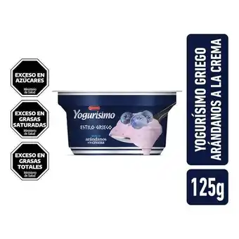 Coto Yogur estilo griego entero arándanos a la crema yogurisimo 125gr oferta