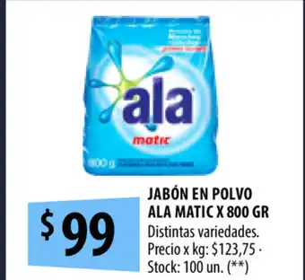 Punto Mayorista Jabón En Polvo Ala Matic x 800 gr oferta
