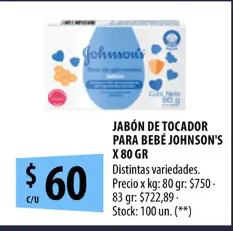 Punto Mayorista Jabón De Tocador Para Bebè Johnson's x 80 gr oferta