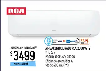 Aire Acondicionado RCA 2600 WTS