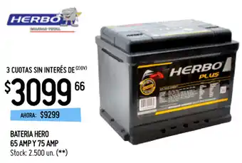 Punto Mayorista Bateria Hero 65 Amp y 75 Amp oferta